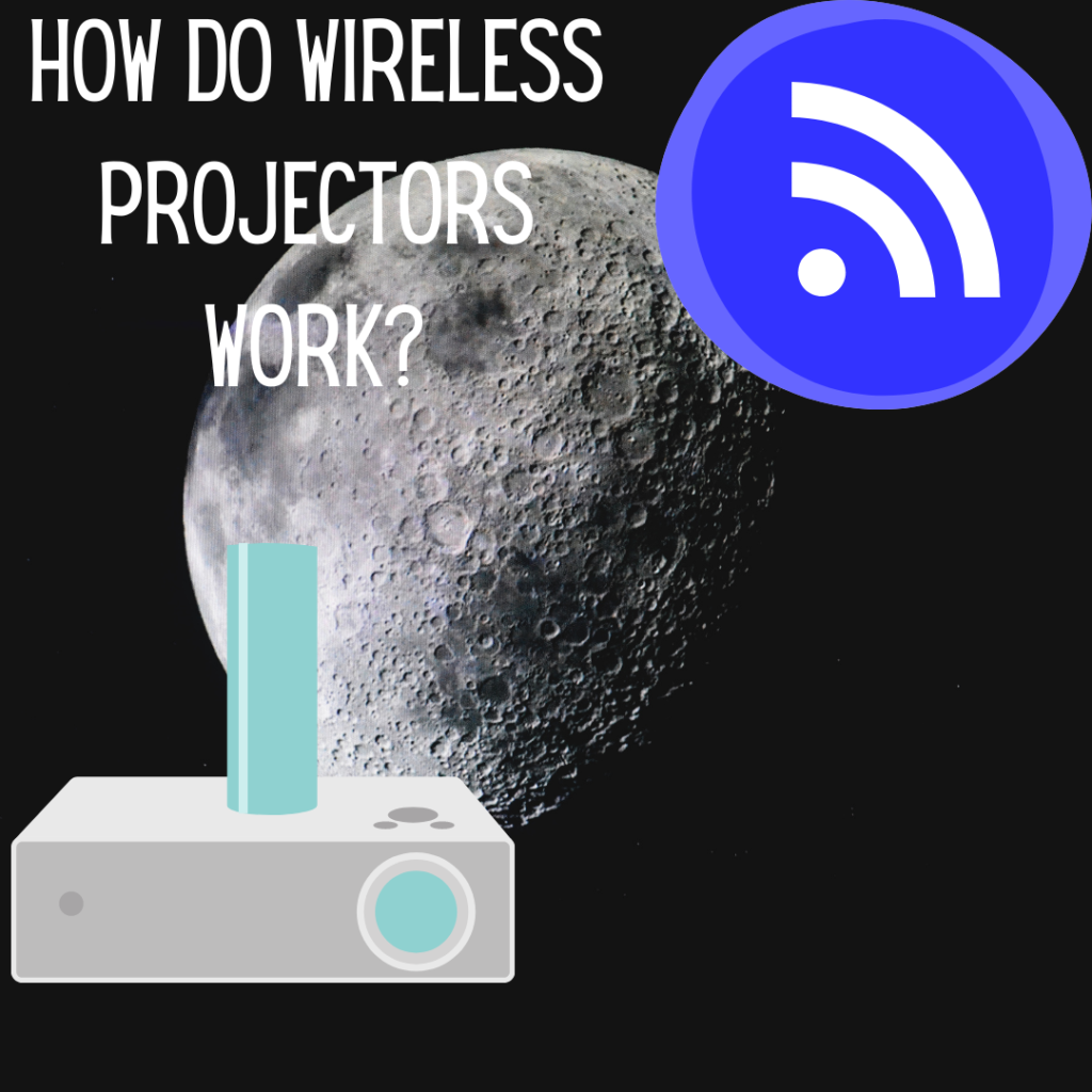 moon background with projector and wifi