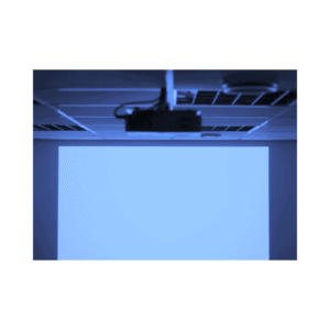 projecting blue onto a white wall