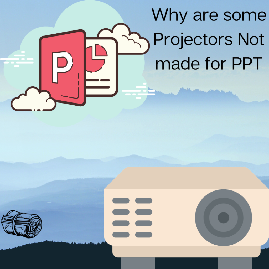 Why are some projectors not recommended for ppt text with elements of powerpoint and projector