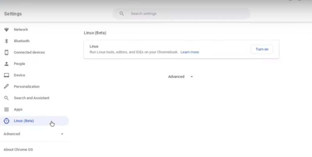 enable linux on chromebook